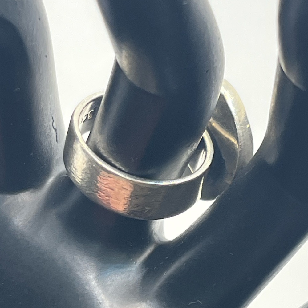 Mexico sterling silver abstract swirl circle wide band ring size 6.75 vintage - Picture 5 of 16
